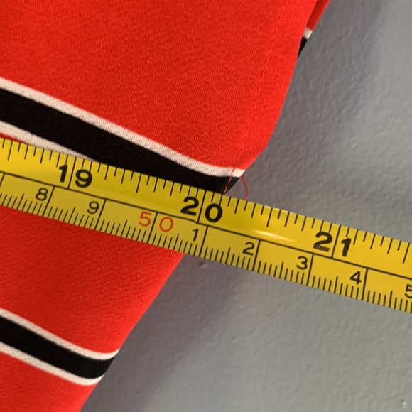 Express Jumpsuit Size XS Elastic Waist Tie Belt Red Striped Side Pockets NWT - Picture 11 of 14